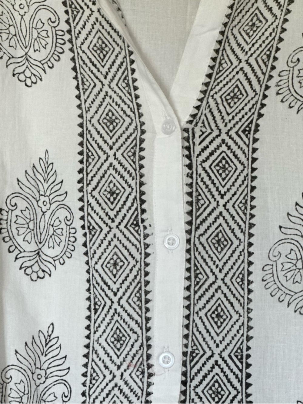 Rhea Handmade Cotton Paisley Print Tunic Shirt Coverup One Size NWT - Picture 8 of 9